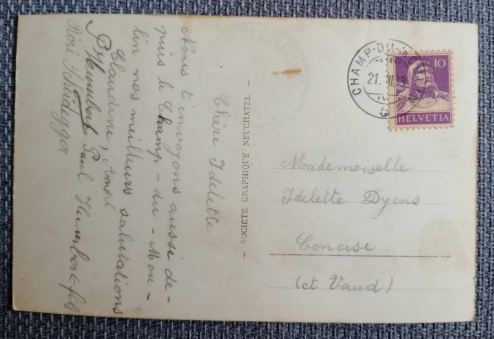 Cartoline postali: Carte postale / Champ-du-Moulin et Areuse 1933 – Usato da Le Locle venduto da PereiraHugo 1