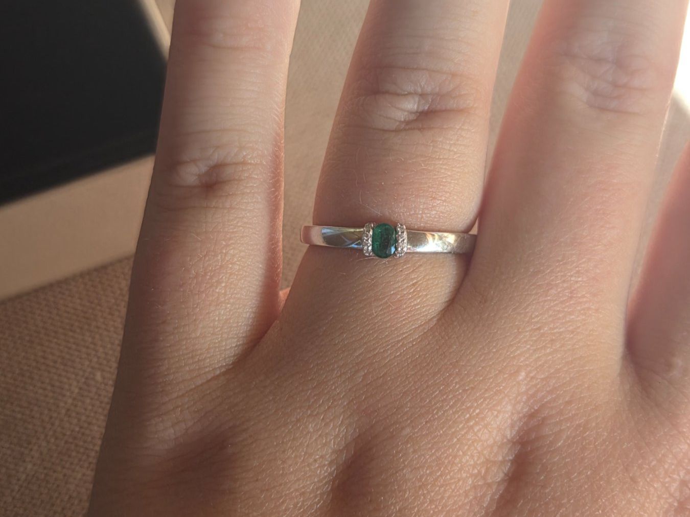 Ringe: Weissgold Ring mit Smaragt – Gebraucht aus Pfaffnau von Prisi15 3
