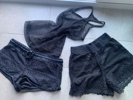 3er Set Strandkleidung Shorts Badeshorts Top Grösse 38