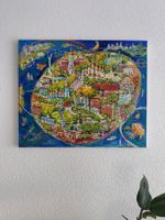 Farbenfrohes Ölgemälde Stadt / Landschaft – 50x60 – modern