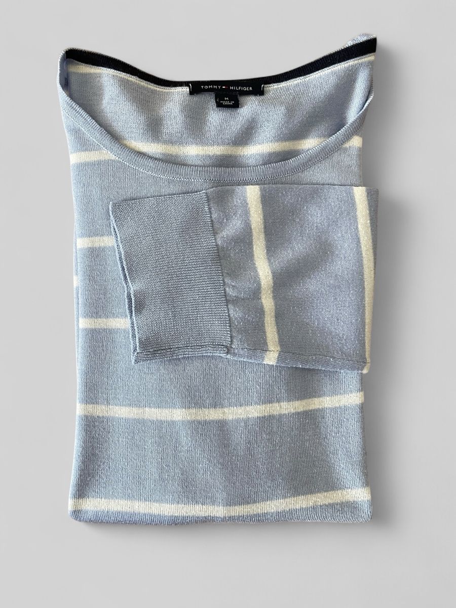 Tommy Hilfiger Maglioni & Felpe: Tommy Hilfiger Damenpullover gestreift Hellblau Gr. M – Usato da Zürich venduto da Recode.Fashion 8