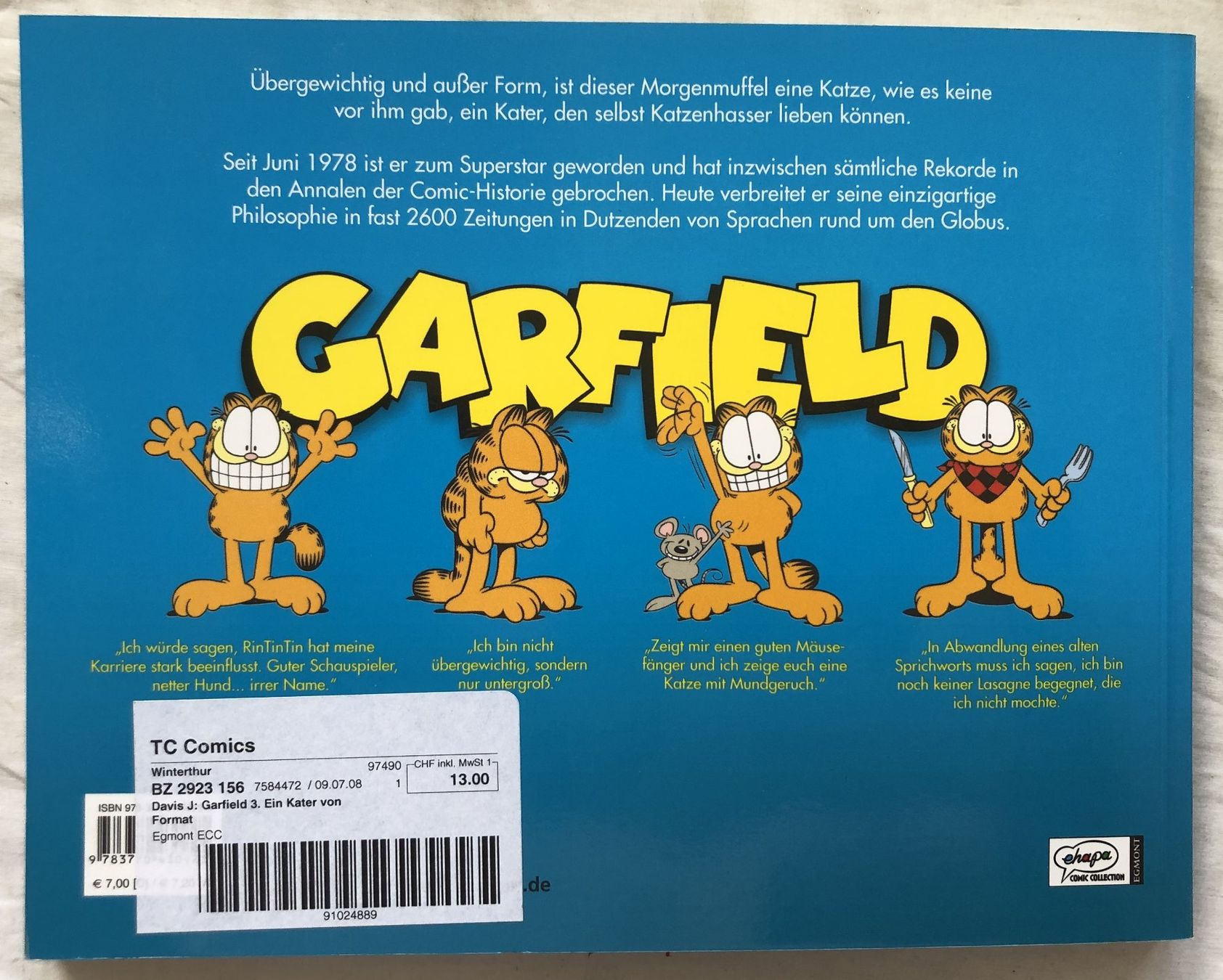 Fumetti: GARFIELD - Band 3 - Ein Kater von Format – Usato da Schaffhausen venduto da durruti 4