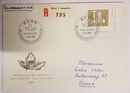 B52) Pro  Patria 1960 FDC aus Sonderblock sehr selten