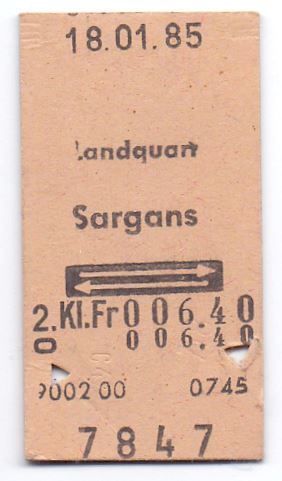 Biglietti: Billette Landquart - Sargans – Usato da Langenthal venduto da Sammlungs_aus