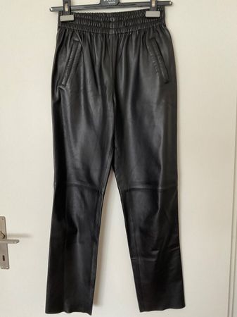 OAKWOOD Lammnappa Leder Hose Gr S schwarz NEU NP 280