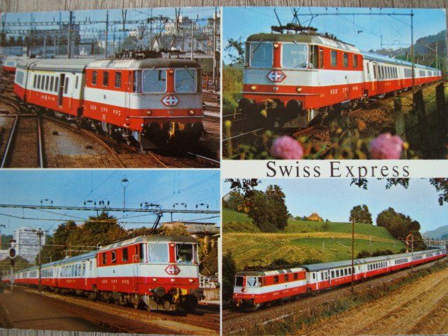 Cartoline postali: SBB Swiss Express Verschiedene ansichten. – Nuovo (secondo la descrizione) da Thun venduto da Abigboss