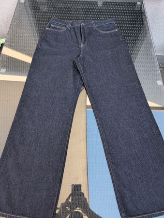 Pantalon jean bleu foncé taille haute femme T42