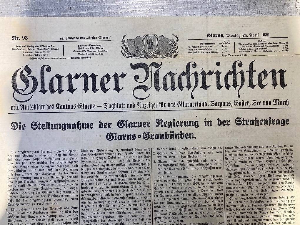 Documenti: Glarner Nachrichten Zeitungsausschnitte – Usato da Schwändi GL venduto da Blacklife 2