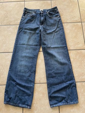 Damen Jeans C&A weit geschnitten blau, fein glitzernd