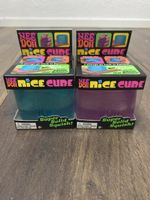 2x originale NeeDoh Nice Cube Squishy Würfel Lila + Blau Neu