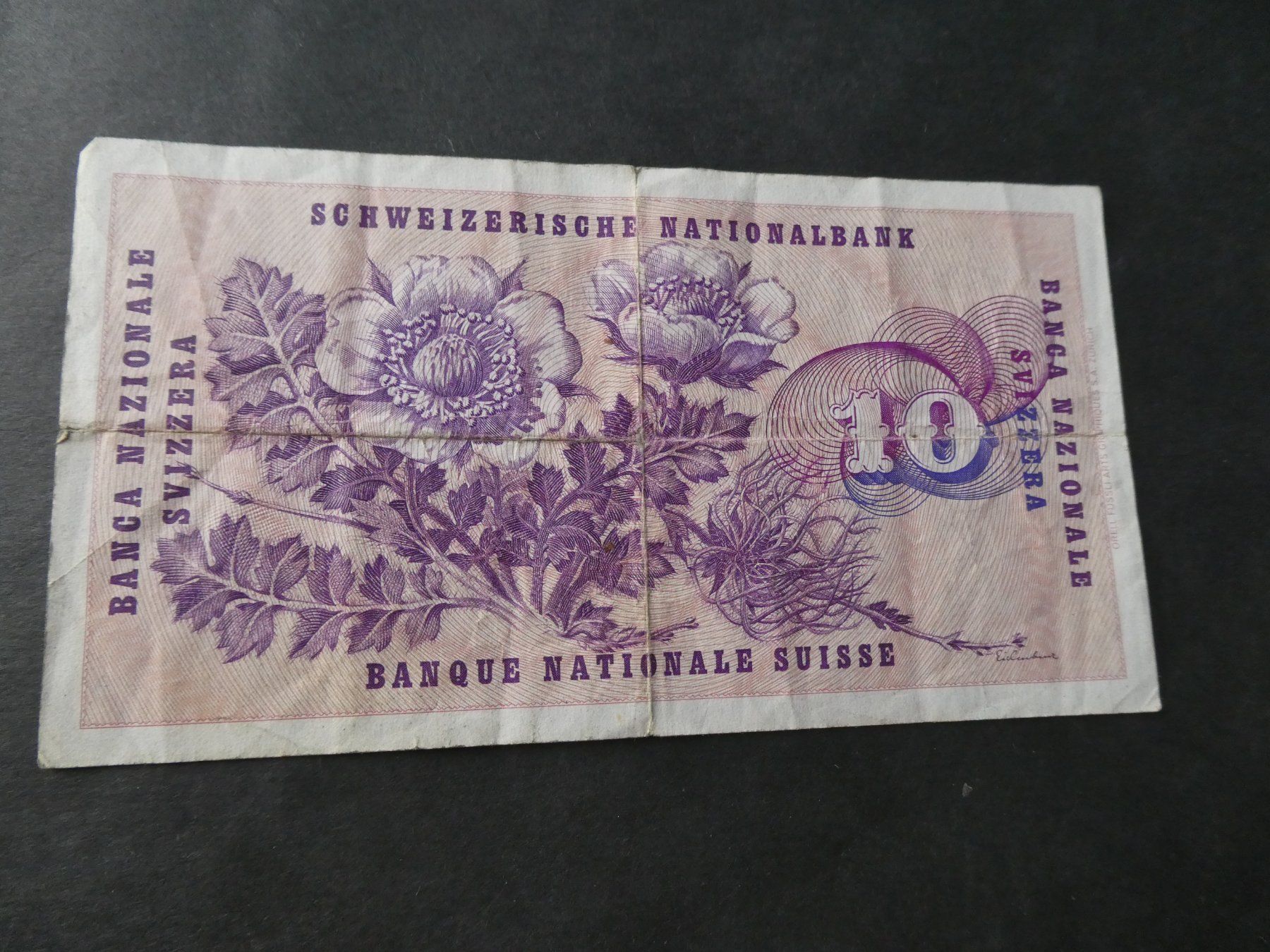 Banconote: Schweiz 1974, 10 Franken – Usato da Hinterforst venduto da Rohusri 1