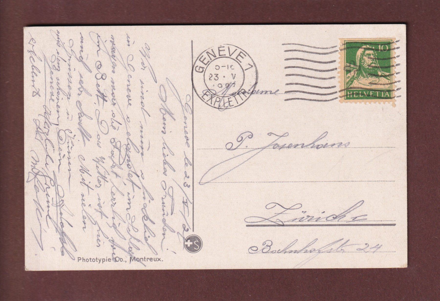 Cartoline postali: GENEVE la nuit - 1927 – Usato da Pully venduto da nicecards 1