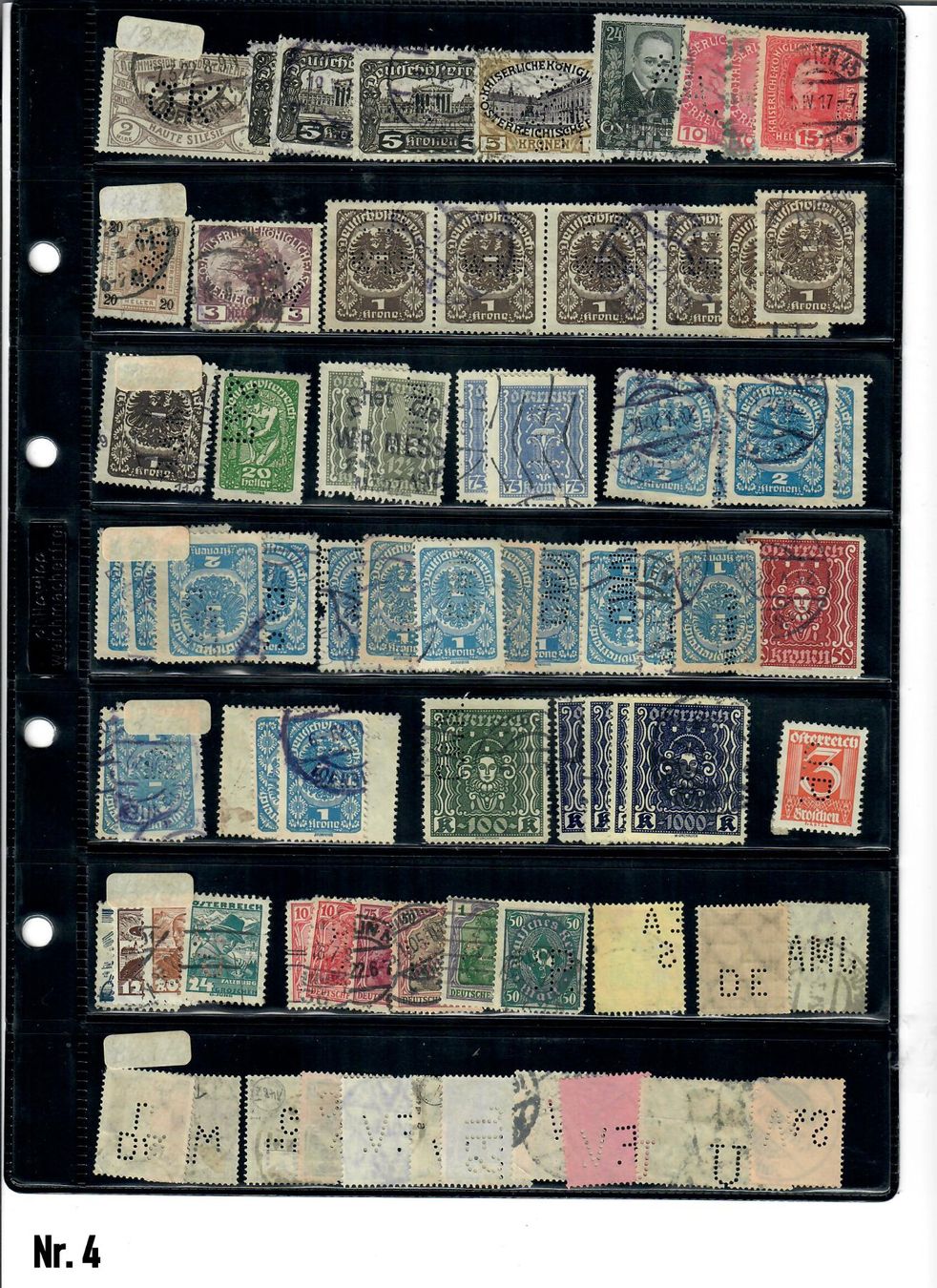 Tutti i francobolli: PERFIN Marken ca.280 Stück versch. Länder untersch.Qualitiät – Usato da Bützberg venduto da Die.6.a 1