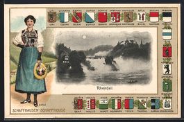 Passepartout-AK Schaffhausen, Rheinfall,