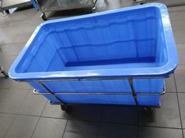 200L Robuster Kunststoffbehälter mit Edelstahl-Trolley