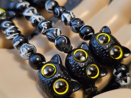 3x 🎃 Halloween Hexen Set Eule Armband Kugeln Kinder Spaß