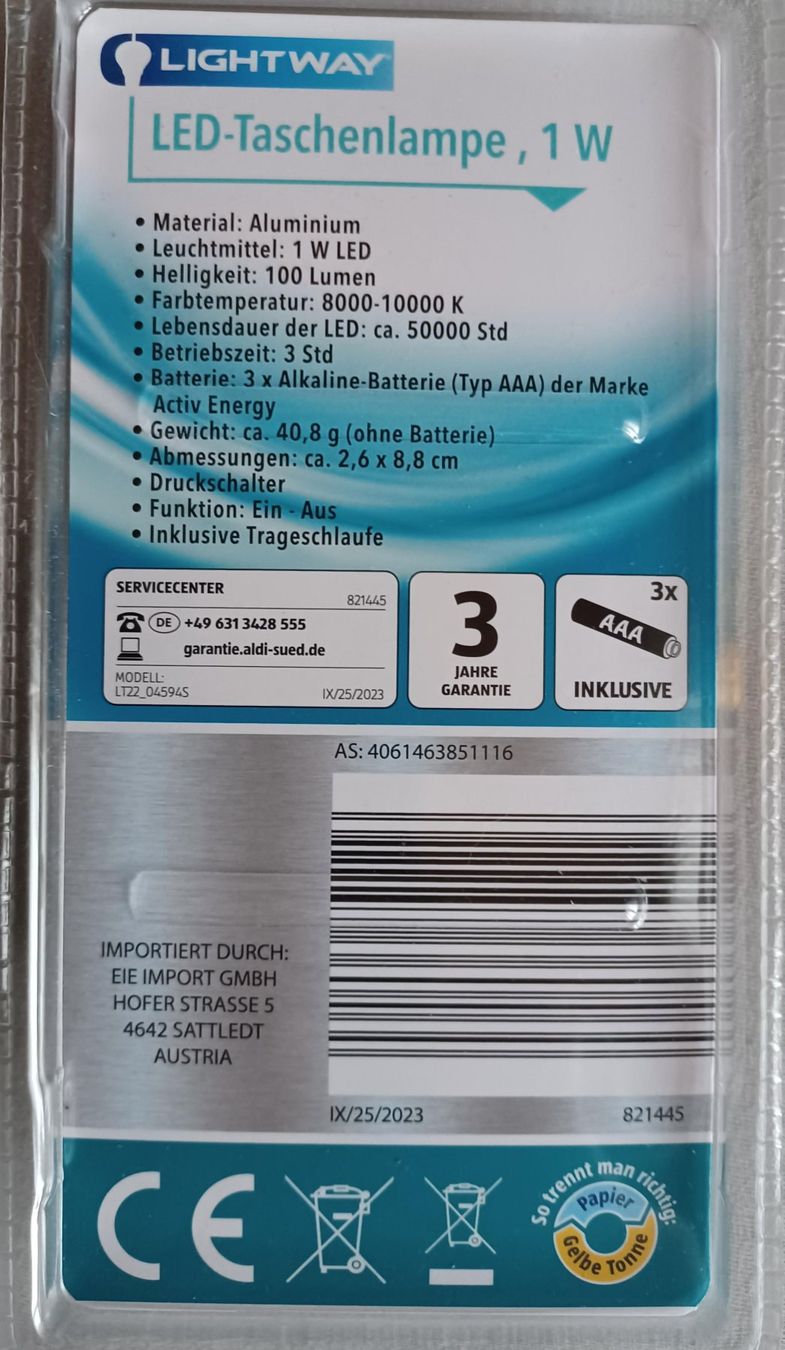 Lampade: LED Taschenlampe – Nuovo e nell'imballaggio originale da Leimbach TG venduto da manu-tg 1