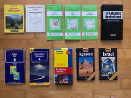 Sammlung Alte Landkarten, Atlasse, Wanderkarte, Reiseführer