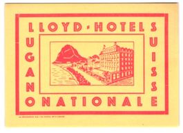 Kofferaufkleber Lugano, Das Lloyd-Hotel 