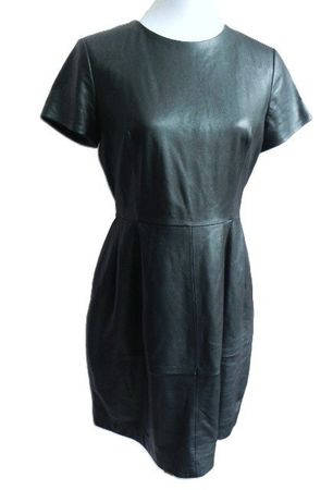 Gr. 38 MASSIMO DUTTI Lederkleid schwarz NP ca.450.- s.Masse