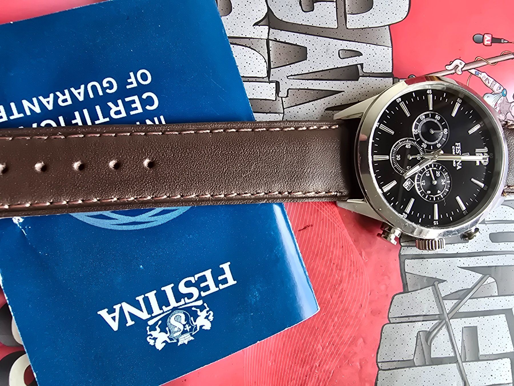 Festina Orologi: 801 Festina Chronograph Worldtimer Jumbo mit Papiere – Usato da Muri AG venduto da Corredor 9