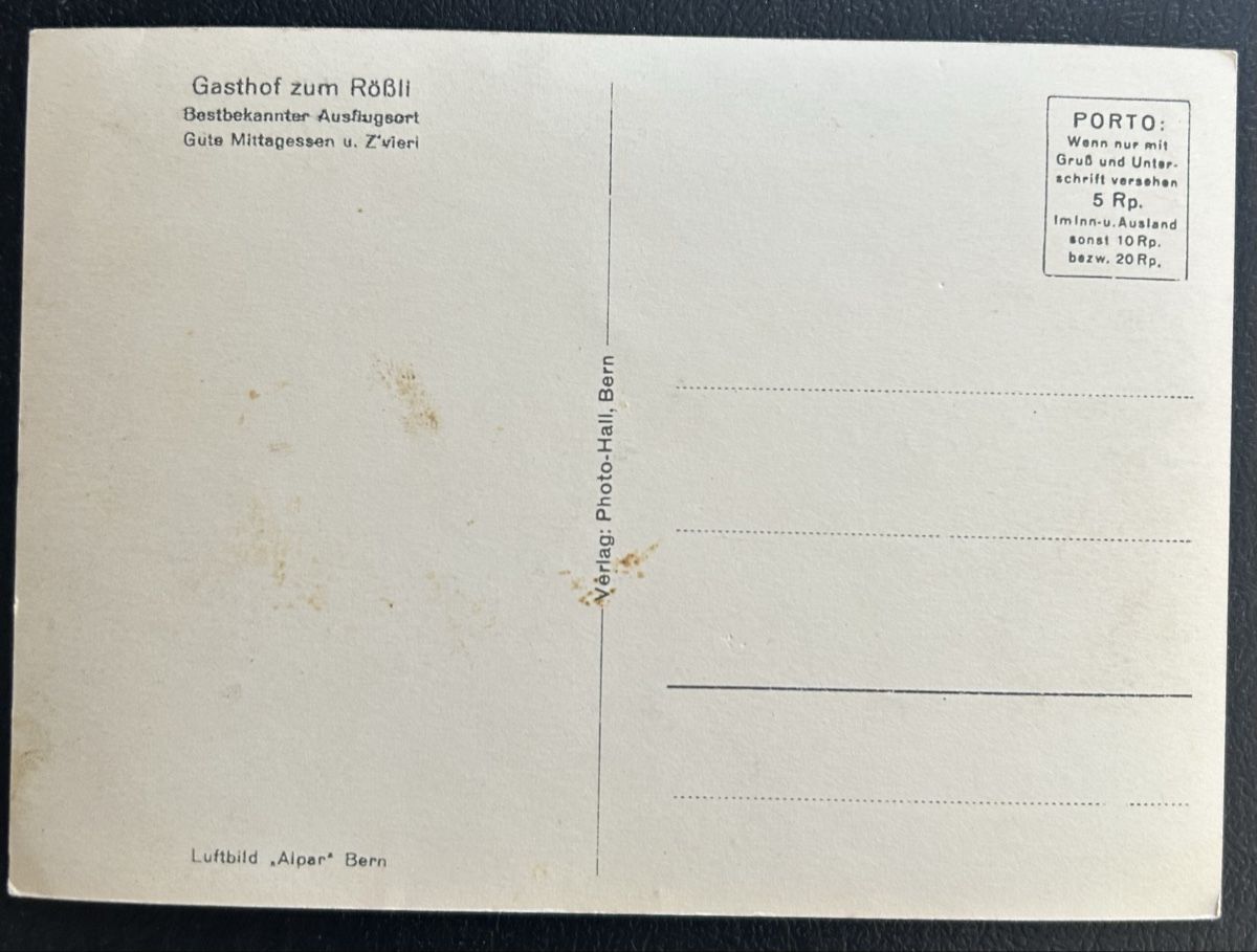 Cartoline postali: Fliegerpostkarte Röthenbach i.E – Usato da Horw venduto da Tellbub 1