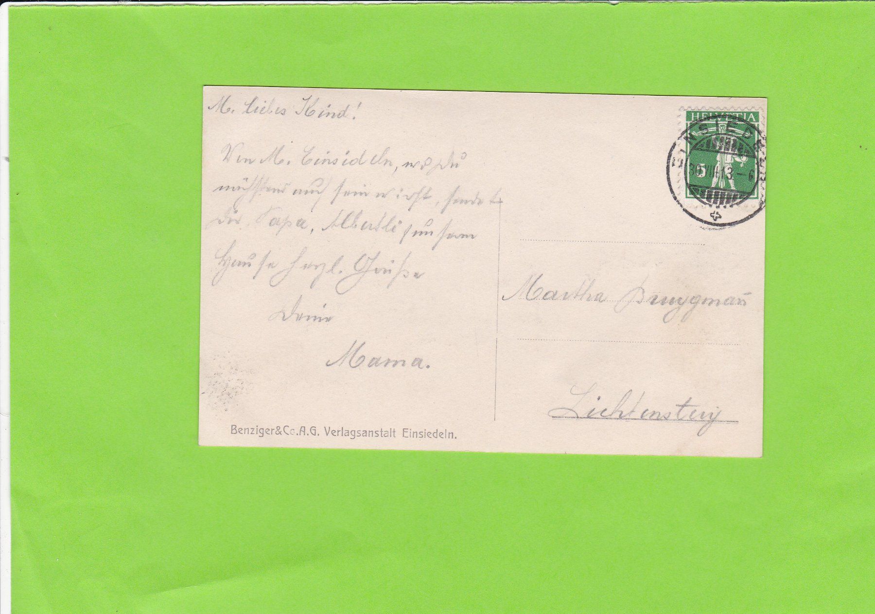 Cartoline postali: Kloster Einsiedeln-1913 – Usato da St. Peterzell venduto da neckertal 1
