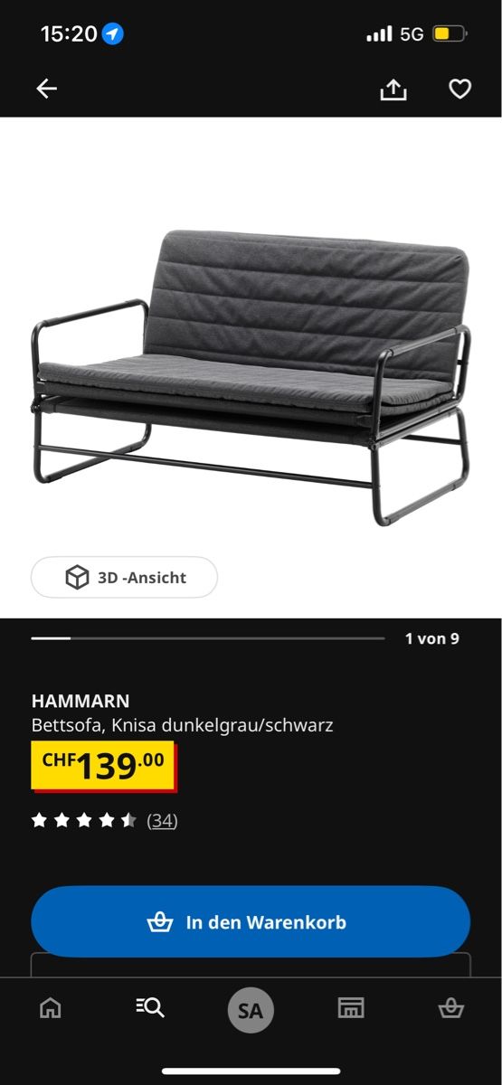 Sofas: HAMMARN IKEA Klappbett/sofa – Neuf (Voir description) à Einsiedeln par sandramon 8