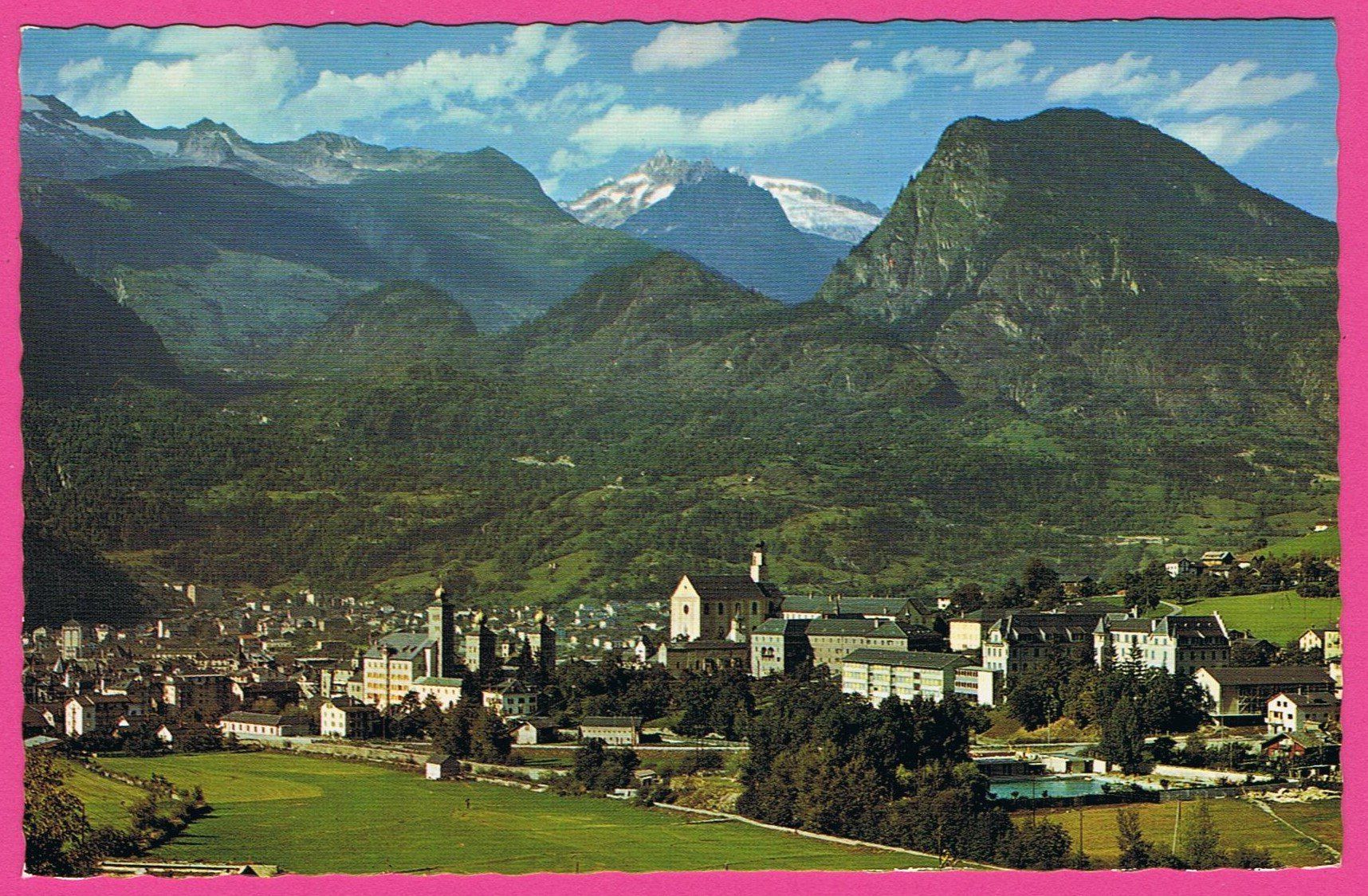 Ansichtskarten: Brig gegen Belalp gel 1965 – Gebraucht aus Einsiedeln von dillie