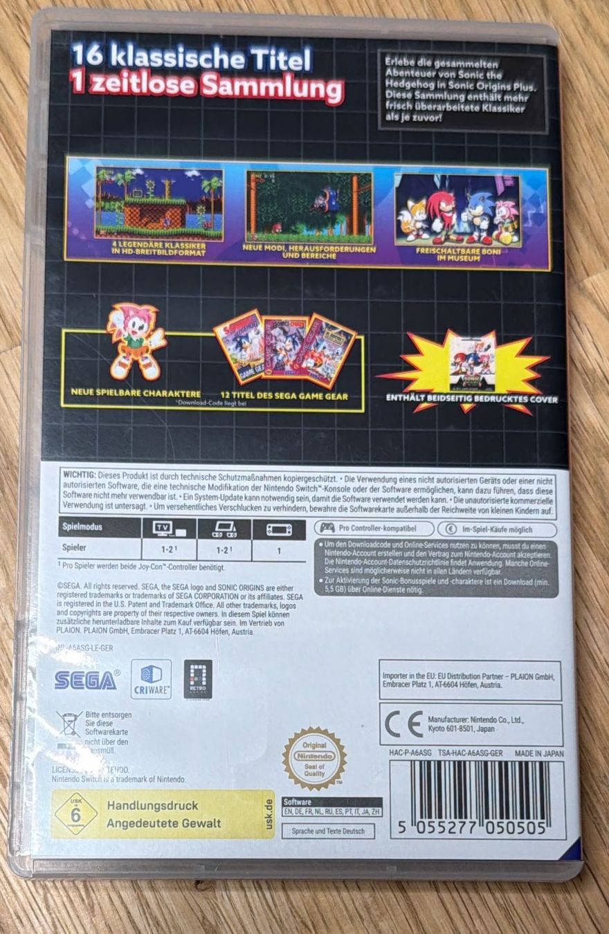 Nintendo Giochi: NINTENDO SWITCH SONIC ORIGINS PLUS – Usato da Zürich venduto da Frei-Occasionen 2