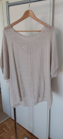 Ungetragene Tunika Beige mit Spitze Onesize