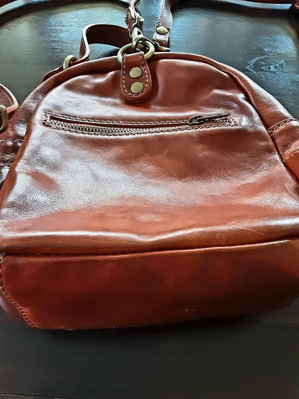 Zaini: Lederrucksack (Farbe: Cognac) – Nuovo (secondo la descrizione) da Bern venduto da Javero 9