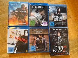 Actionfilme Blu-rays: Shooter, San Andreas, Shoot Out, 96...