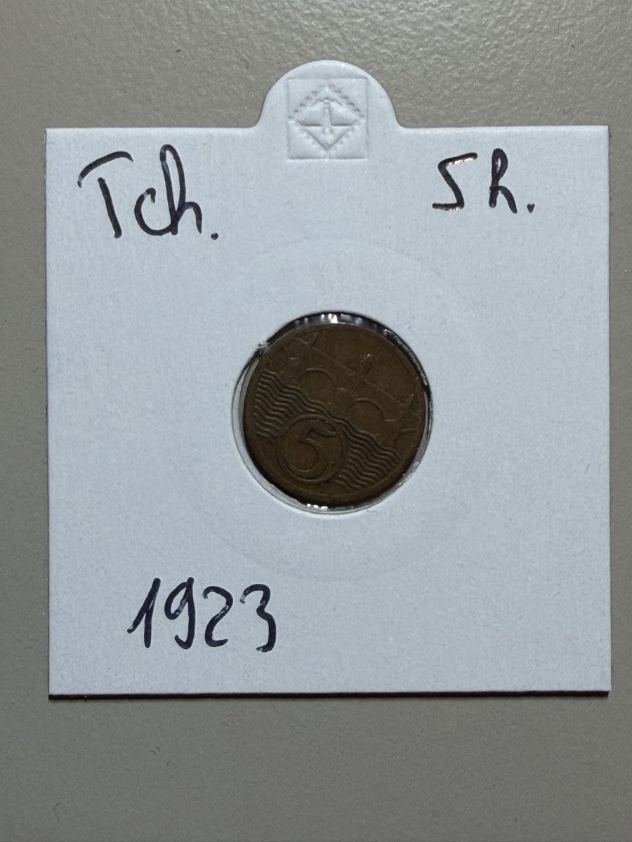 Tutti le monete: Tchécoslovaquie - 5 haleru - 1923  – Usato da Payerne venduto da Mike1682