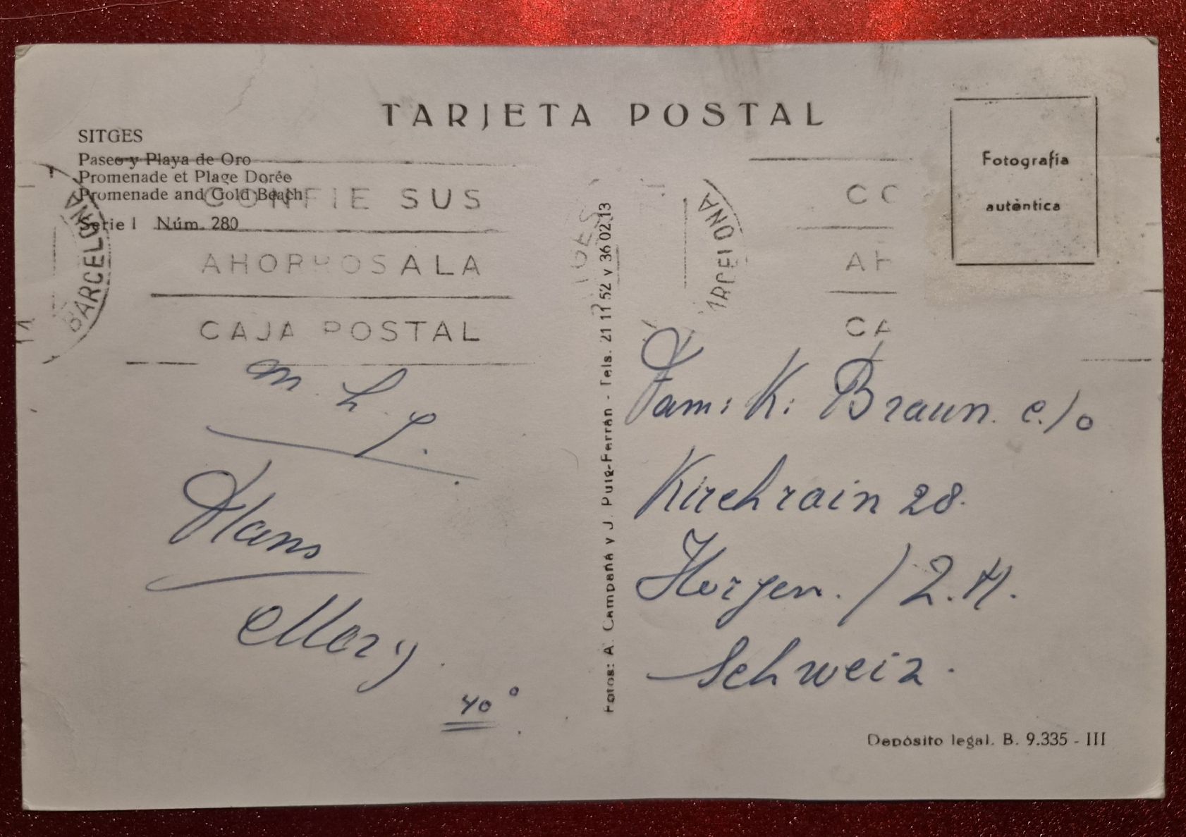Cartoline postali: Sitges Promenade und Gold Beach – Usato da Melchnau venduto da Arthurius 1