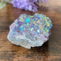 ✲ Amethyst Cluster mit Titan Aura ✲ 62g / 44mm Stufe Druse