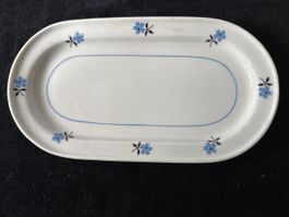 Butter-Plättchen Langenthal 1941 mit blauen Blumen