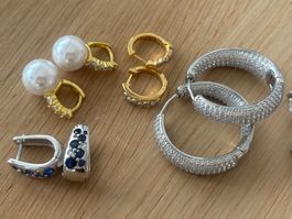 Luxus Elegante Ohrstecker Ohrschmuck Farbe: Silber/Gold 5st.