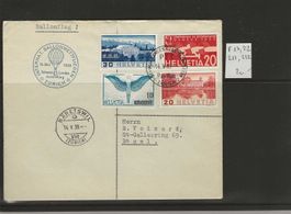 Enveloppe Ballongflug Zurich 1939 avec F17-F22-211-212