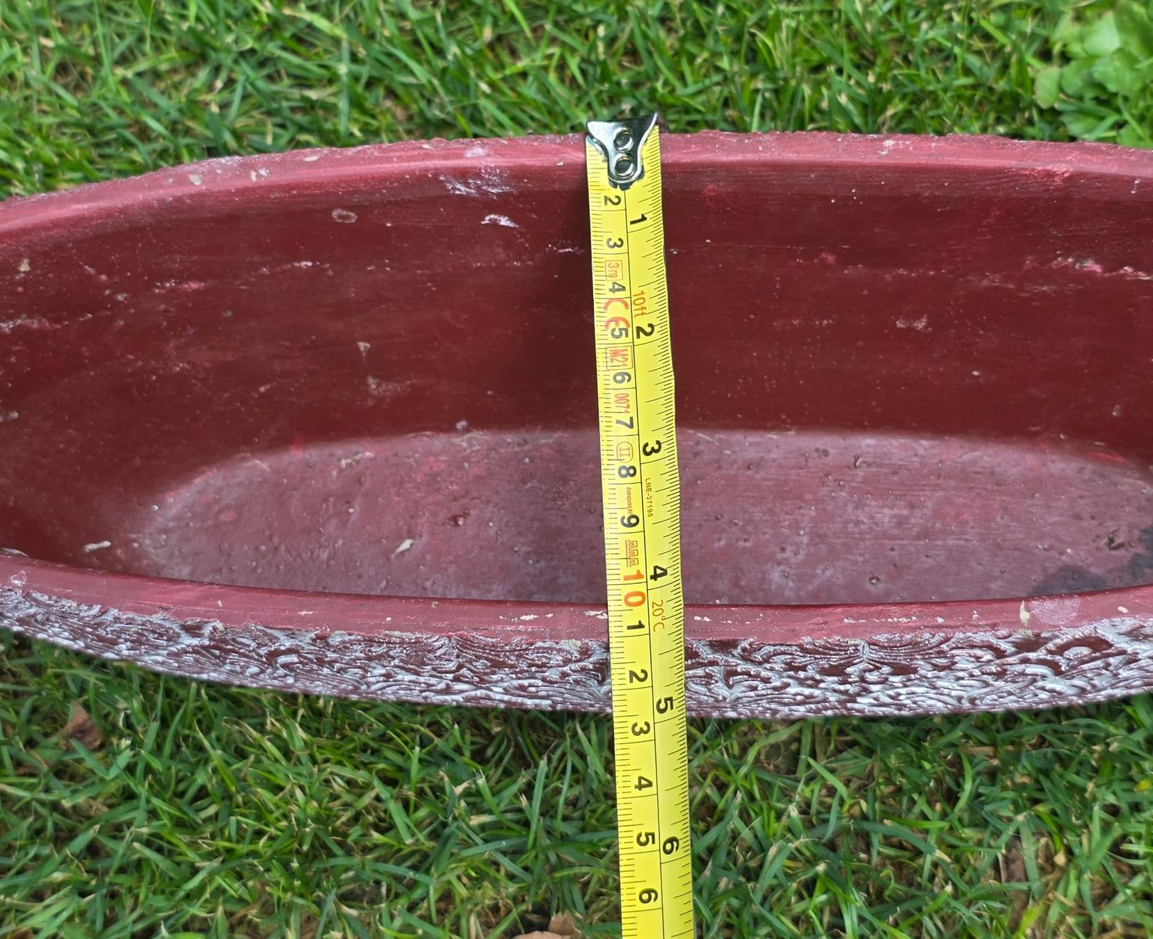 Vase & Récipients: Schöne Blumenvase oval rot mit Muster  – D'occasion à Rheinsulz par Dred 9