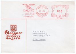 10 Rp. Freistempel auf Ortsbeleg von LUZERN