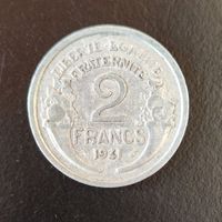 2 Francs Münze Frankreich 1941