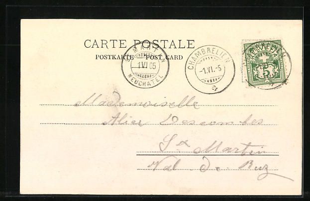 Cartoline postali: Saint Aubin, Blick auf die Kirche und de – Usato da Berlin venduto da bartko-reher 1