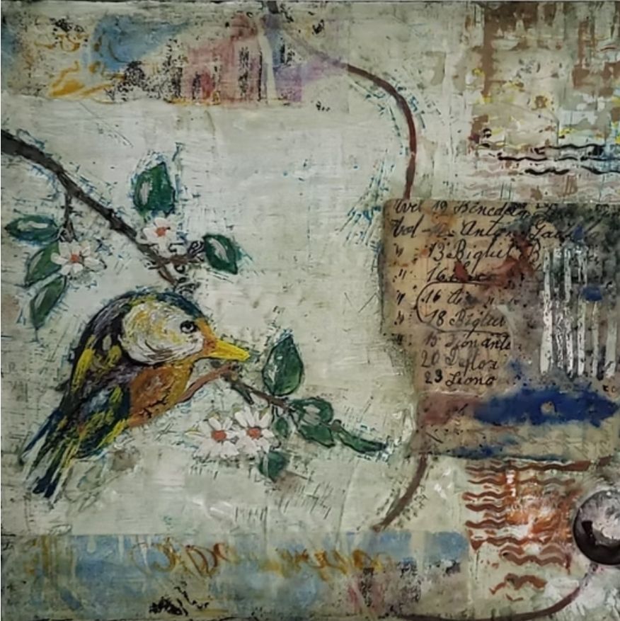 Foto & Immagini: Encaustic Bild, Frühlingsgezwitscher – Nuovo (secondo la descrizione) da Meggen venduto da car_rxl6