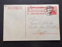 Postkarte Ganzsache Lichtensteig 1913 (P764)
