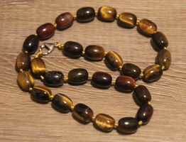 NEU: Tigerauge Collier Halskette Kette Schmuck