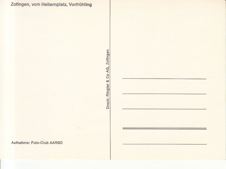 Cartoline postali: Zofingen ca. 1970 – Usato da Bürglen TG venduto da StampGraf 1