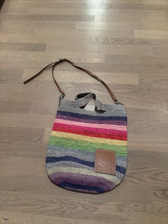 Loewe Rainbow Raffia Bag