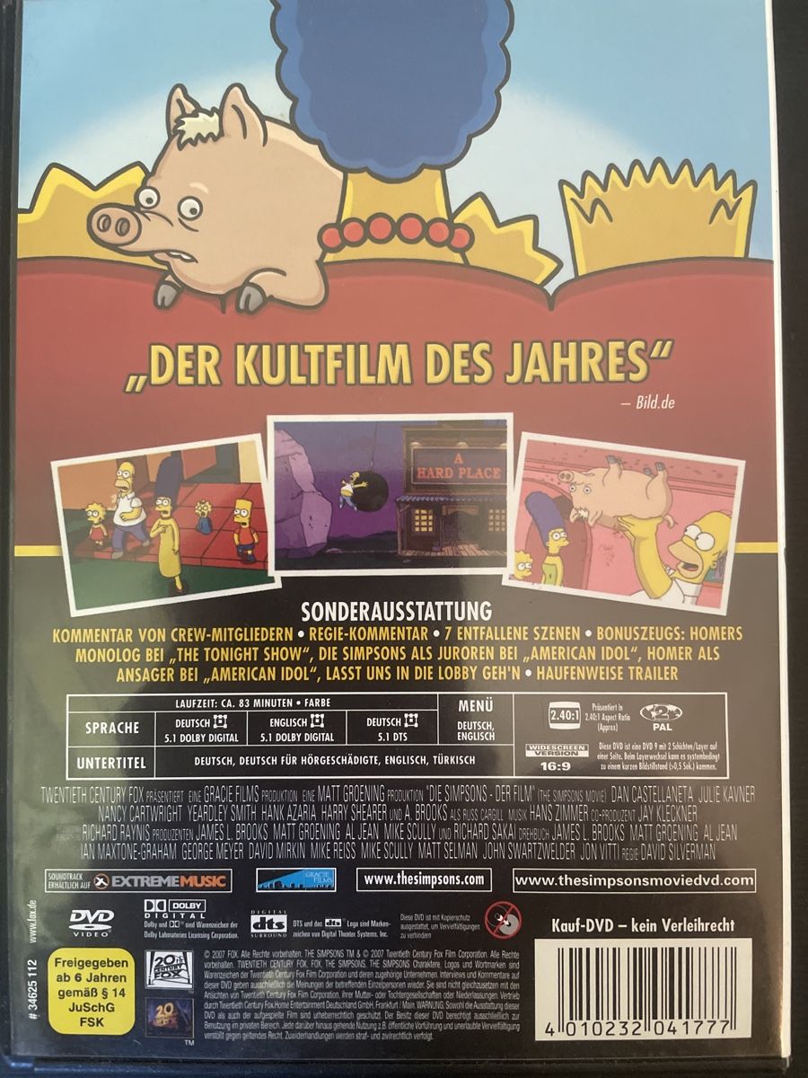Alle DVDs: die Simpsons, der Film mit Schwein – Gebraucht aus Winterthur von machmaschine 1