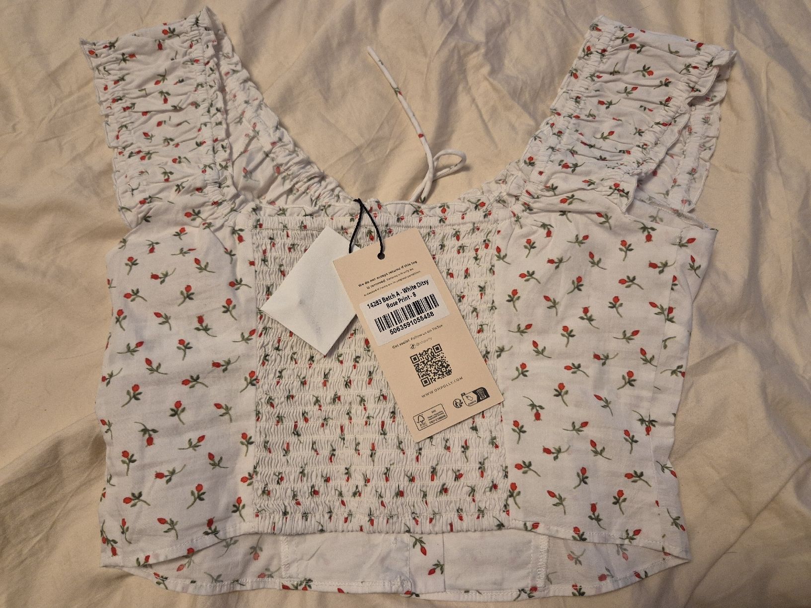 Top: Süsses Sommer Top mit Rosenmuster, Grösse S, neu – Nuovo e nell'imballaggio originale da Gränichen venduto da CaSe_03 1